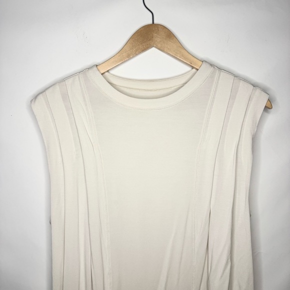 Lululemon Modal Pleated Shoulder Tank Top White Opal Muscle Tee Size 6 - Picture 4 of 6